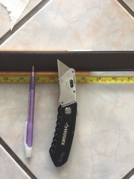 Reconstructed Belt on a Budget - measure the belt and mark the correct length