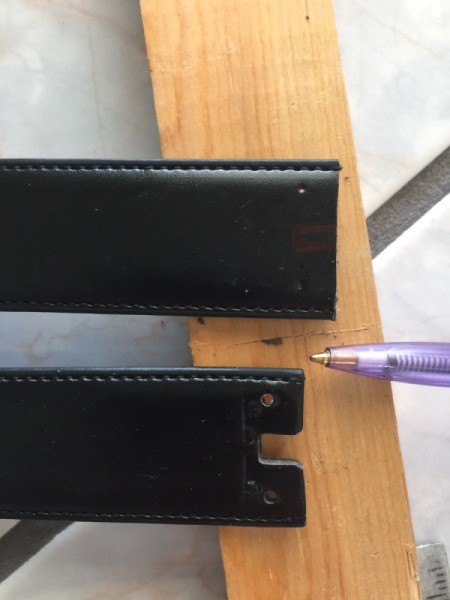 Reconstructed Belt on a Budget - use the the old belt end as a template to mark the new end