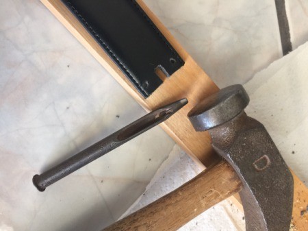 Reconstructed Belt on a Budget - screw holes made