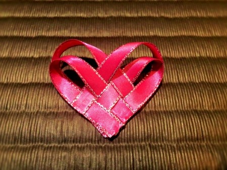 Woven Ribbon Heart -  leave as is or attach sequins