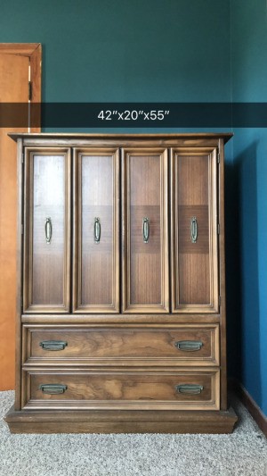 Value of Broyhill Dressers - dresser with two doors concealing inside drawer and two visible drawers at the bottom