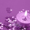 Purple glitter tea candle.