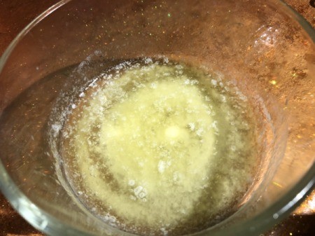 melted butter in bowl