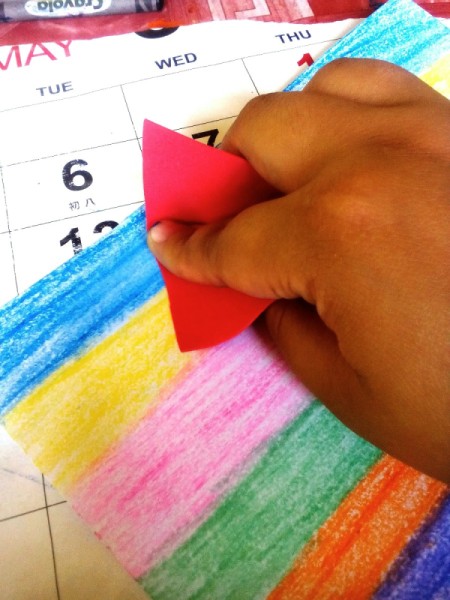 Crayon Etching - rub the crayon with a bit of cloth to even out the colors