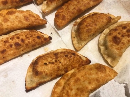 baked puffs on paper towel