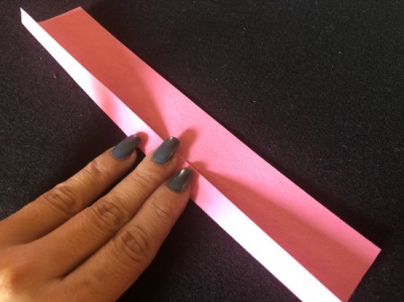 Paper Hyacinths - make a narrow fold along one vertical edgs