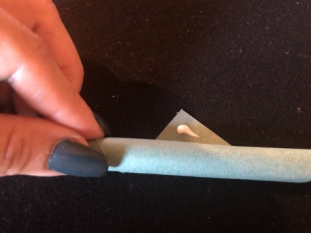 Paper Hyacinths - glue the end in place and hold until set