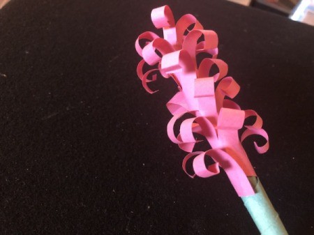 Paper Hyacinths glue and hold the end until set
