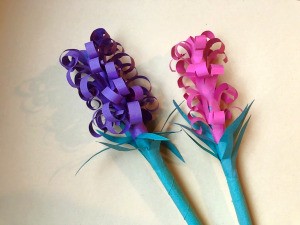 Paper Hyacinths - two finished flowers