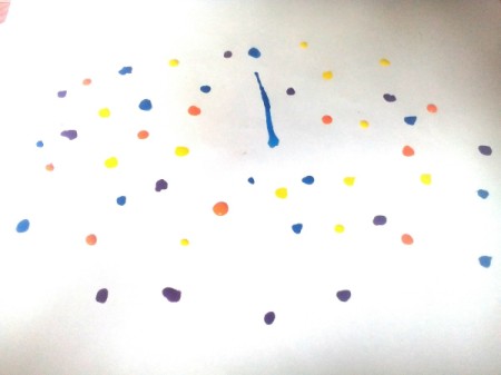 Blow Painting - add additional dots of various colors