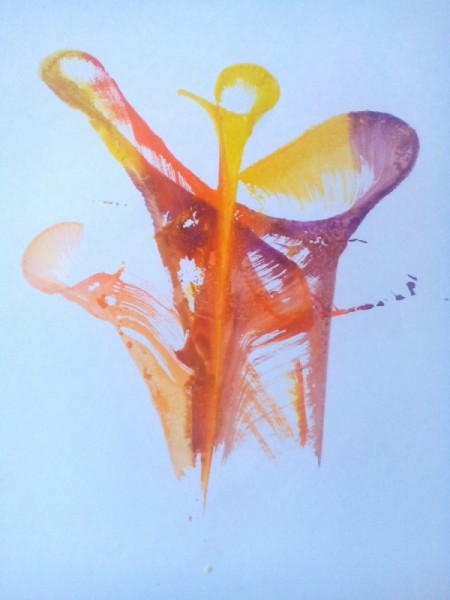 String Art Paintings - painting in purple, yellow and orange