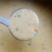 Pierogi Soup in spoon