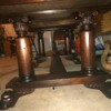 Identifying the Leg Style on a Library Table  - dark wood, heavy trestle table legs, with lion feet