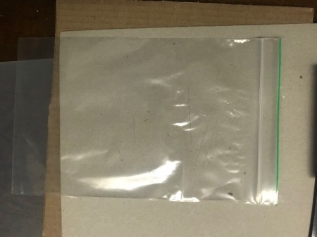 Picture Frame Magnet - cut a piece of the zipper bag to use as the window covering