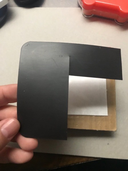 Picture Frame Magnet - cutting magnetic strips for the back
