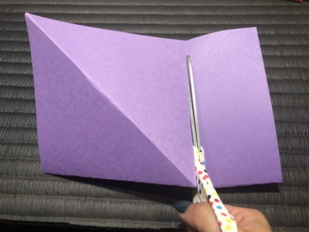 Paper Daisies - unfold paper and cut the rectangle and set aside