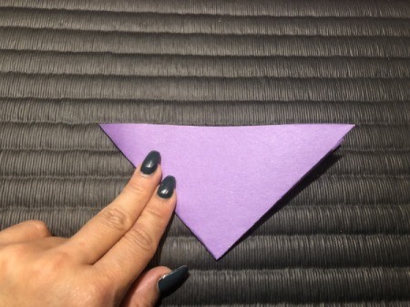 Paper Daisies - fold bottom corner to upper left to make another triangle