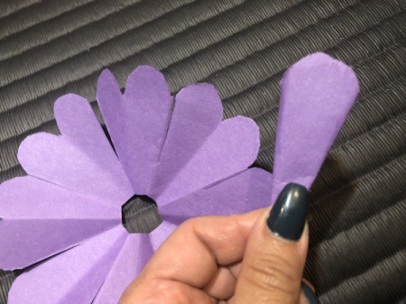 Paper Daisies - repeat process with another piece of paper but make the teardrop shape a little smaller