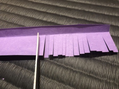 Paper Daisies - make thin cuts stopping at the fold