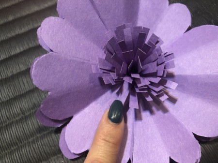 Paper Daisies - flare the cut paper with your fingers