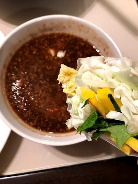 dipping wrap in sauce