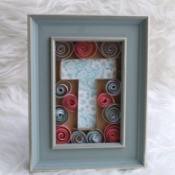Monogram Initial Picture Frame Art - finished T initial frame art piece