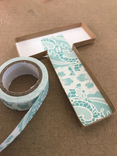 Monogram Initial Picture Frame Art - applying tape