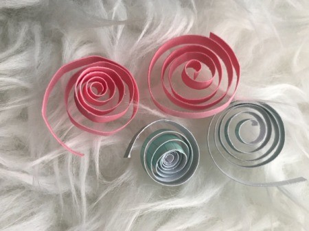 Monogram Initial Picture Frame Art - pink and teal paper swirls