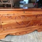 Value of a Murphy Cedar Chest - cedar chest with two hearts and other carved design on the front
