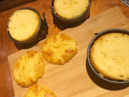 How to Make Sushi Cakes - remove the tops with a serrated knife to make them flat