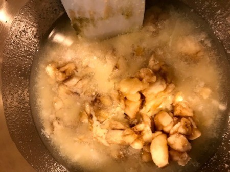 bananas added to wet ingredients