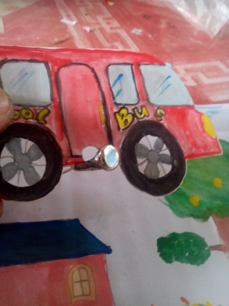 Movable Reading Card - insert a fastener into the hole in the car