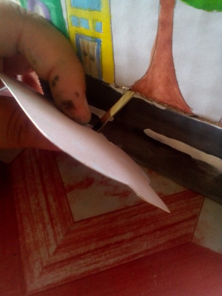 Movable Reading Card  - and through the cut line