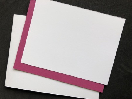 3D Orchid in a Jar Card - cut two pieces of white cardstock to size and one of pink
