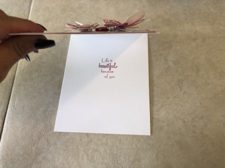 3D Orchid in a Jar Card - lift the front of the card to see the message