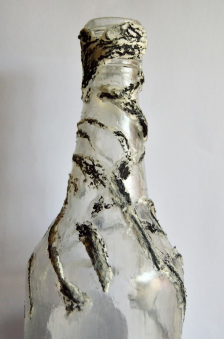 Antique Rose Upcycled Bottle Vase - color the TP with the black and grey oil pastels