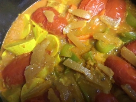 lemon peel added to pan