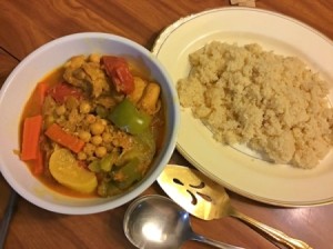 Moroccan Chicken Tagine and bowl of couscous