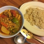 Moroccan Chicken Tagine and bowl of couscous
