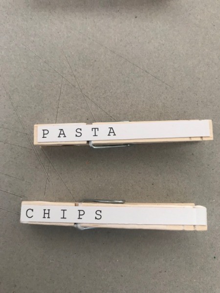 Mod Podge Clothespins - stick down labels