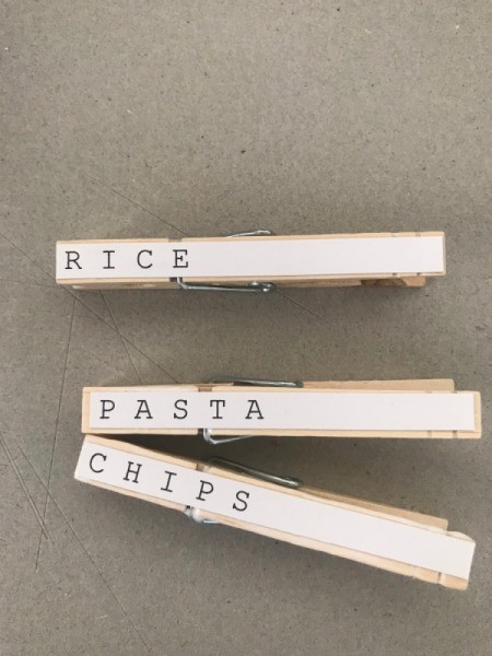 Mod Podge Clothespins - repeat with all of your labels