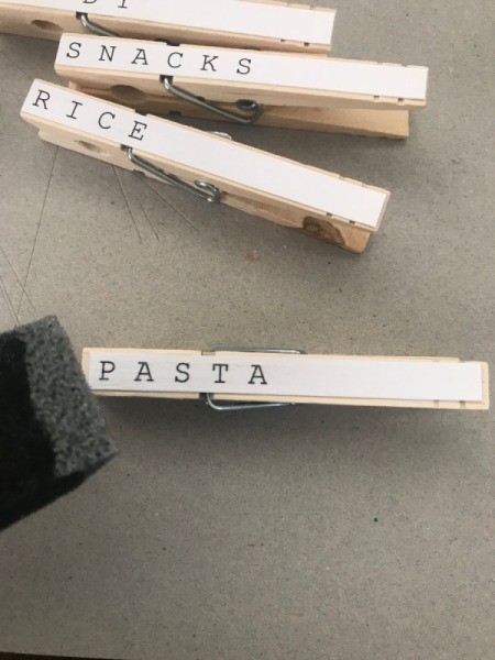 Mod Podge Clothespins - once the labels are dry add another coat of mod podge