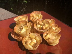 Caramel Apple Crisps on plate