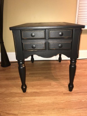 Value of a Mersman Side Table - 4 drawer side table that has been painted black