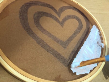 DIY Screen Printing - brush Mod Podge around the design