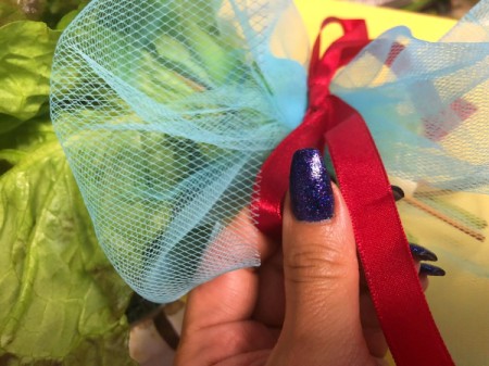 Fresh Herb and Veggie Bouquet - wrap with netting or cello paper and tie with a bow