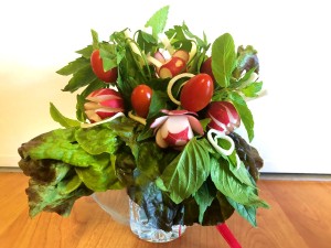 Fresh Herb and Veggie Bouquet - finished edible bouquet