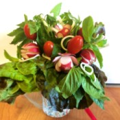 Fresh Herb and Veggie Bouquet - finished edible bouquet