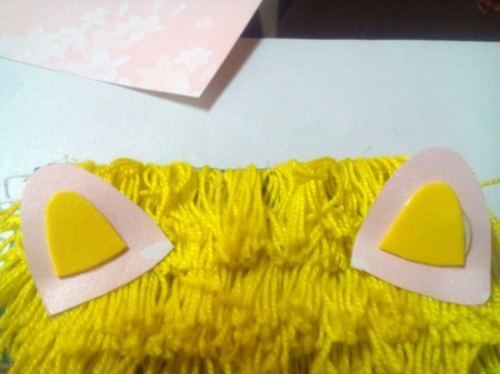 DIY Fur Covered Notebook - attach ears