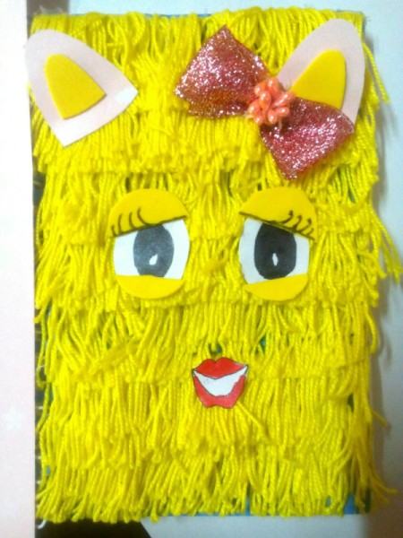 DIY Fur Covered Notebook - and a bow